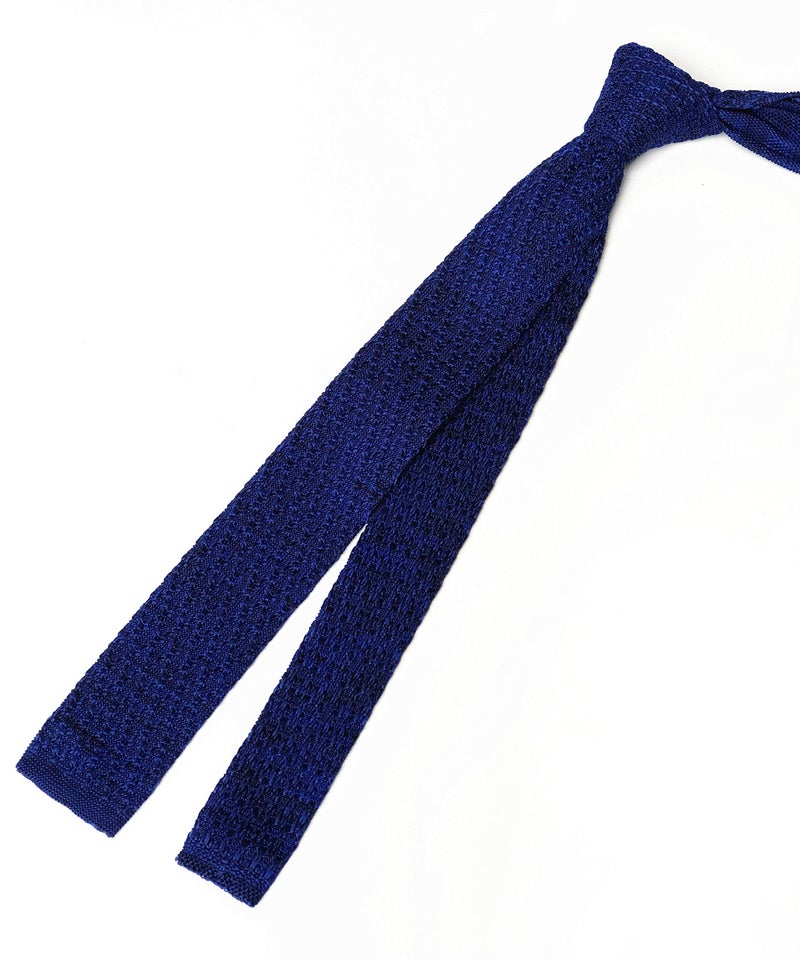 Elfeves Men's Royal Blue Eco-friendly Silk Ties Extra Long Knit Necktie Solid 58 Inches Gift For World Microfiber Skinny Ties - Image 4